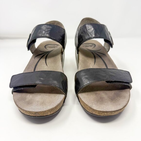 Abeo Una Black Cork Wedge Sandals Size 8.5 Narrow Orthopedic Comfortcore Travel - Picture 3 of 12